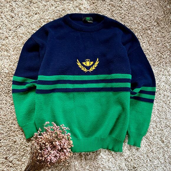 80s Vintage Emerald Isle Knit Sweater Made In Ireland Men’s Size XXL /2XL - Picture 1 of 5